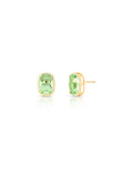 Brinco Oval Facetado Banho Ouro 18k Cristal