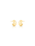 Brinco Argola Abaulada Navete Banho Ouro 18k Cristal