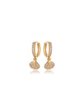 Brinco Maré Argola Click Concha Cravejado Banho Ouro 18k Zircônias