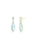 Brinco Pêndulo Gota Banho Ouro 18K Cristal