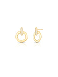 Brinco Base Cravejada Vazado Banho Ouro 18k Zircônias