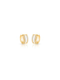 Brinco Argola Cravejada Baguetes Banho Ouro 18k Cristais Zircônias