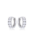 Brinco Argola Oval 3.4mm Prata 925 Moissanite