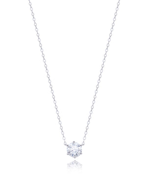 Colar Ponto de Luz 6.5 mm Prata 925 Moissanite