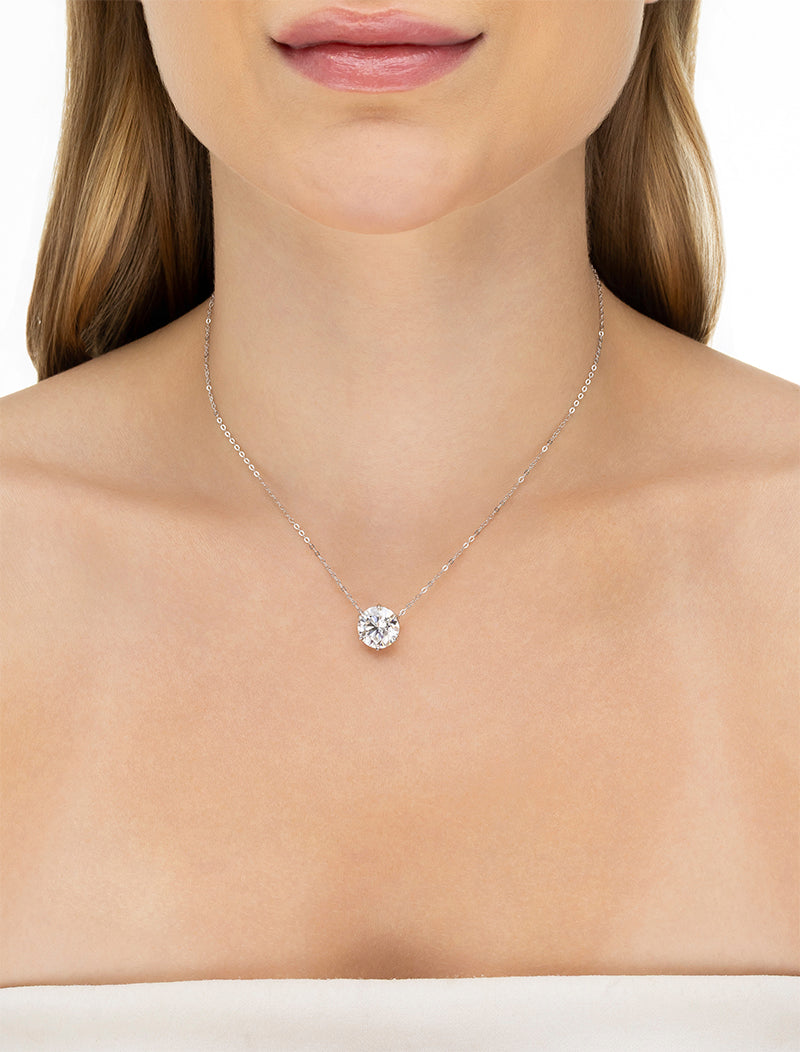 Colar Ponto De Luz 11MM Prata 925 Moissanite
