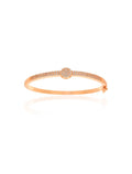 Pulseira Bracelete Detalhe Círculo Cravejado Banho Dourado Zircônia
