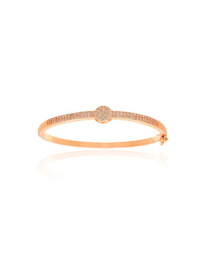 Pulseira Bracelete Detalhe Círculo Cravejado Banho Dourado Zircônia