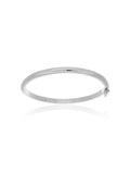 Pulseira Bracelete Fino Liso Banho Prateado