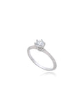 Anel Delicado Solitário 5mm Prata 925 Moissanite