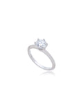 Anel Solitário Glam 6.5MM Prata 925 Moissanite