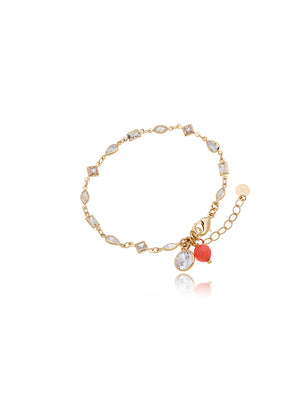 Pulseira Sunset Geométrica Banho Ouro 18k Zircônias Jade