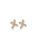 Brinco Sunset Flor De Lótus Cravejada Banho Ouro 18k Zircônias
