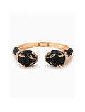 Pulseira Bracelete Duas Panteras Cravejadas Banho Ouro 18K Zircônia