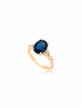 Anel Oval Banho Ouro 18k Cristal