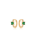 Brinco Argolinha Click Cravejado Banho Ouro 18k Cristal Zircônias