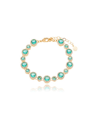 Conjunto Linda Geométrica Cravejada Banho Dourado Cristal Zircônia