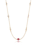Colar Longo Peony Banho Ouro 18k Jade Pérola Água Doce Cristais