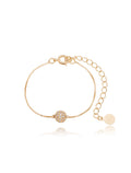 Pulseira Infantil Bolinha Cravejada Banho Ouro 18k