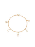 Pulseira Infantil Pontos de Luz Elo Banho Ouro 18k Cristal