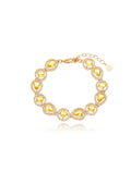 Pulseira Anne Geométrico Cravejado Banho Dourado Cristal Zircônia