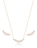 Conjunto Pedras Crescentes Banho Ouro Rosê 18k Zircônias