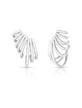 Brinco Ear Cuff Liso Garras Banho Ródio