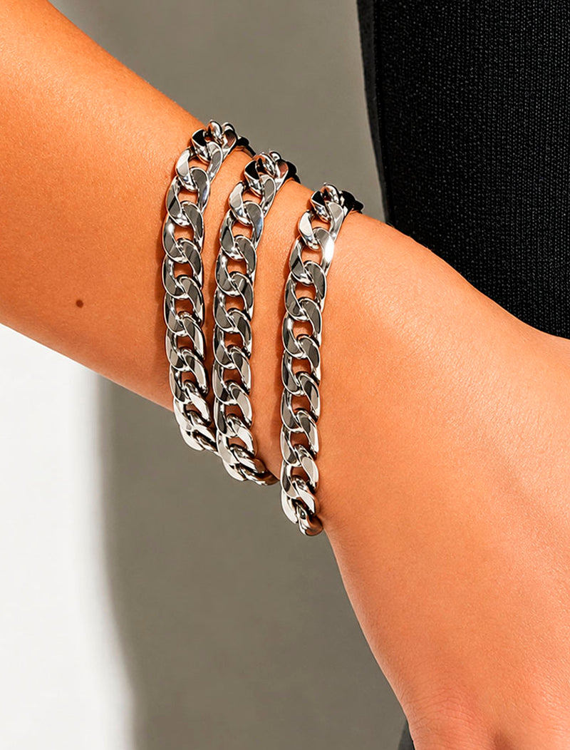 Pulseira Groumet Lisa Banho Ródio