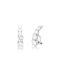Brinco Ear Hook Banho Ródio Zircônias