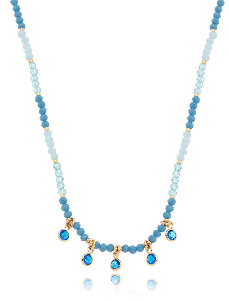 Colar Infantil Choker Pingentes Ponto de Luz Banho Ouro 18k Cristal