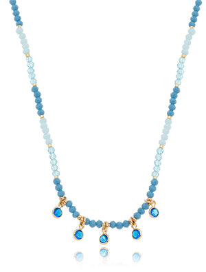 Colar Infantil Choker Pingentes Ponto de Luz Banho Ouro 18k Cristal
