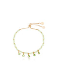 Pulseira Infantil Ajustável Pontinhos De Luz Banho Ouro 18k Cristais