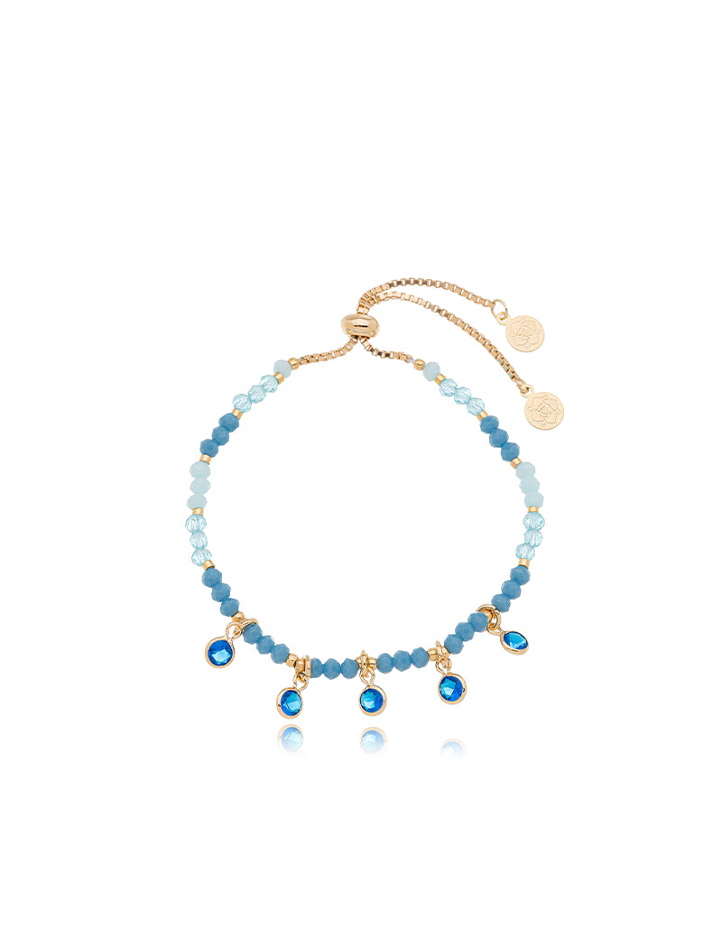 Pulseira Infantil Ajustável Pontinhos De Luz Banho Ouro 18k Cristais
