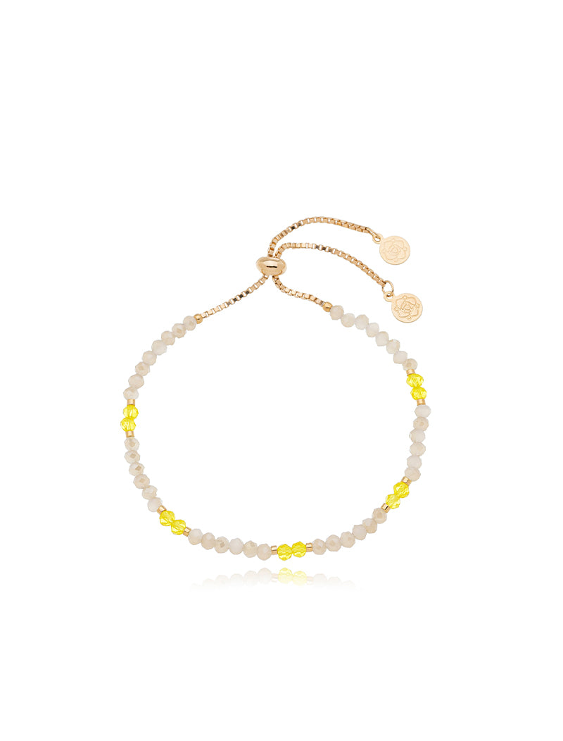 Pulseira Infantil Ajustável Pontinhos De Luz Banho Ouro 18k Cristais