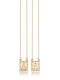 Colar Escapulário Nossa Senhora Sagrado Coração Cravejado Banho Ouro 18k