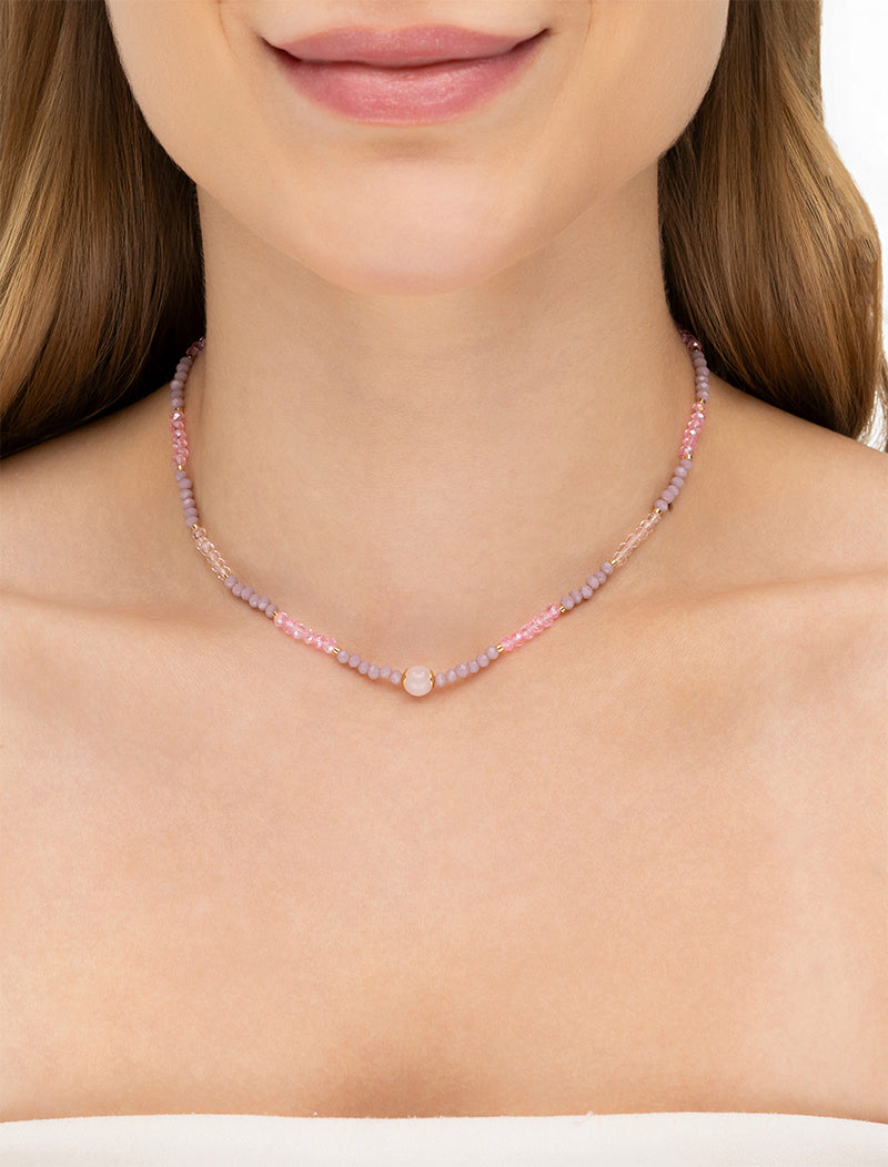 Colar Choker Delicada Banho Ouro 18k Cristal Jade
