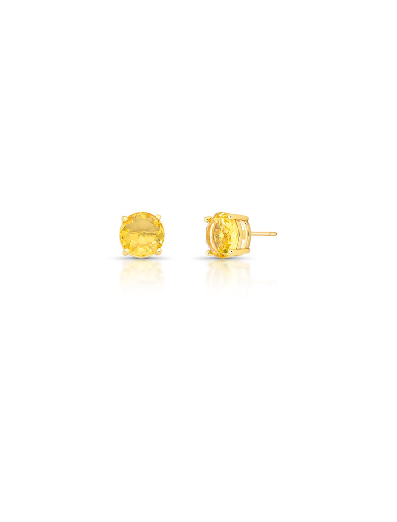 Brinco Fixo Redondo Banho Ouro 18k Cristal