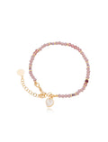 Pulseira Infantil Pingente Coração Banho Ouro 18k Cristais