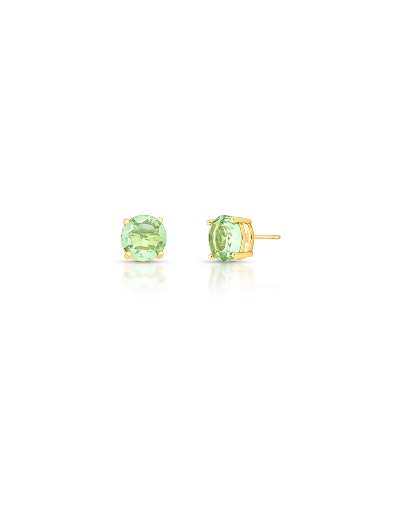 Brinco Fixo Redondo Banho Ouro 18k Cristal