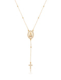 Colar Nossa Senhora Gravata Pingente Cravejado Banho Ouro 18k Zircônia