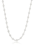 Colar Choker Delicado Corações Banho Ródio Cristal