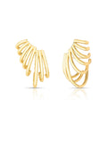 Brinco Ear Cuff Liso Garras Banho Ouro 18k
