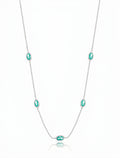 Colar Choker Ovais Banho Ródio Cristal