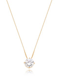 Colar Ponto De Luz 4 Garras Banho Ouro 18k Zircônia