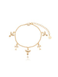 Pulseira Pingente Espírito Santo Cravejado Cruz Banho Ouro 18k Zircônia