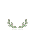 Brinco Ear Cuff 6 Gotas Cravejadas Banho Ródio Cristal Zircônia