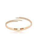 Pulseira Bracelete Fios Cravejados Banho Dourado Zircônias