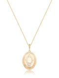 Colar Relicário Oval Liso Banho Ouro 18k