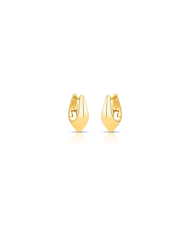Brinco Argolinha Gota Liso Banho Ouro 18k