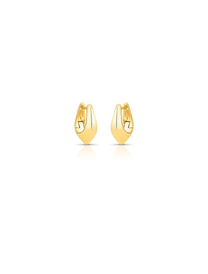 Brinco Argolinha Gota Liso Banho Ouro 18k