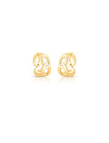 Brinco Argola Elos Vazados Liso Banho Ouro 18k